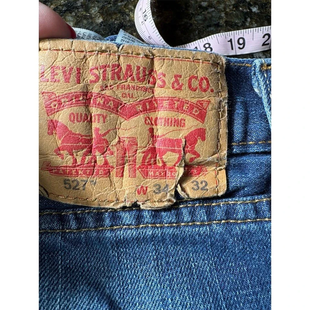 Levi's 527 Jeans Mens 34x32 Blue Medium Wash Bootcut Low Rise Classic Fit